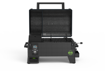 Portable Battery Powered Wood Pellet Grill w/ Black Handle