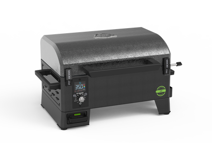 Portable Battery Powered Wood Pellet Grill w/ Black Handle
